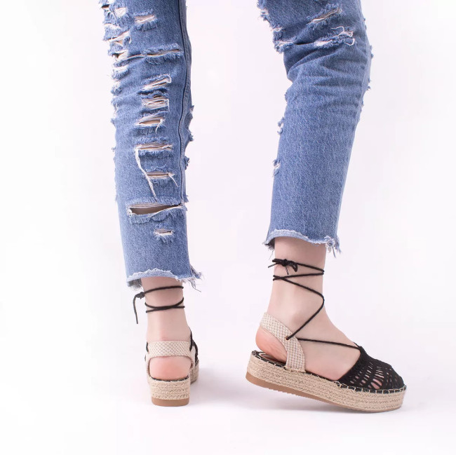 Alta Moda Εσπαντρίγιες με Πλέξη j902