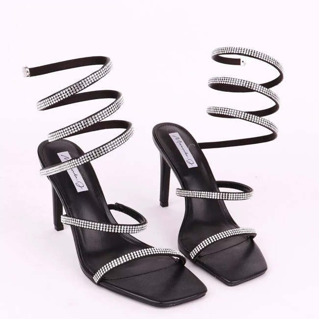Day Wine Γυναικεία πέδιλα lace up με στρας  Y806