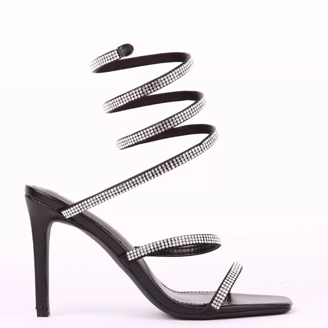 Day Wine Γυναικεία πέδιλα lace up με στρας  Y806