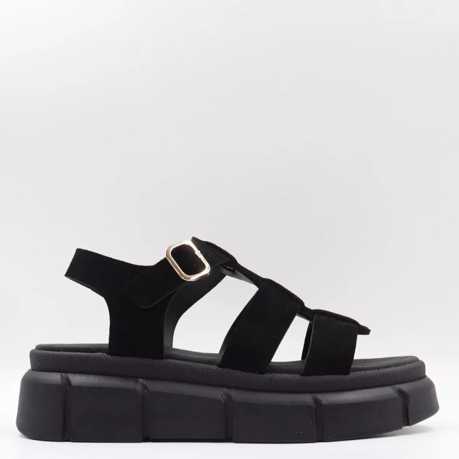 Δερμάτινα Flatform Σανδάλια με λουράκια Lia's 950L