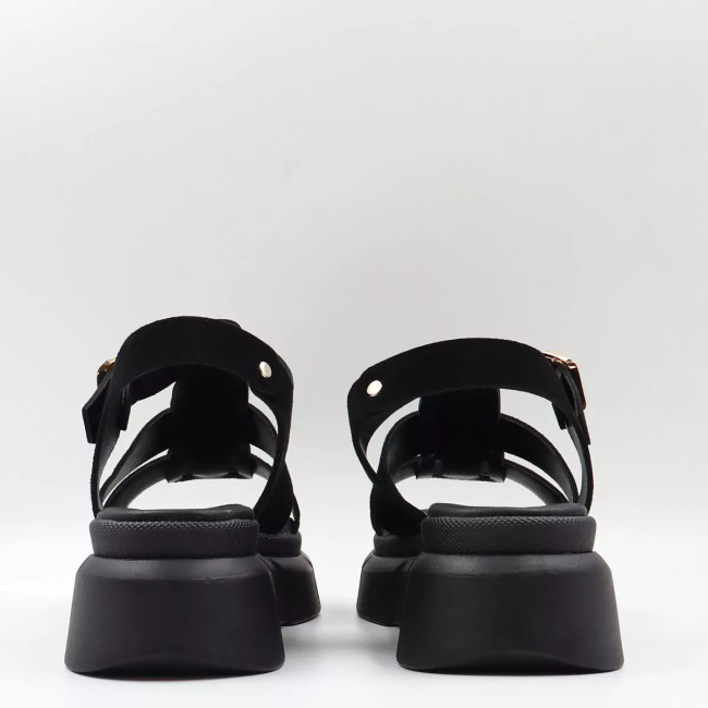 Δερμάτινα Flatform Σανδάλια με λουράκια Lia's 950L