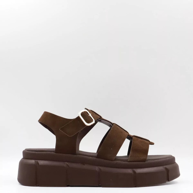 Δερμάτινα Flatform Σανδάλια με λουράκια Lia's 950L