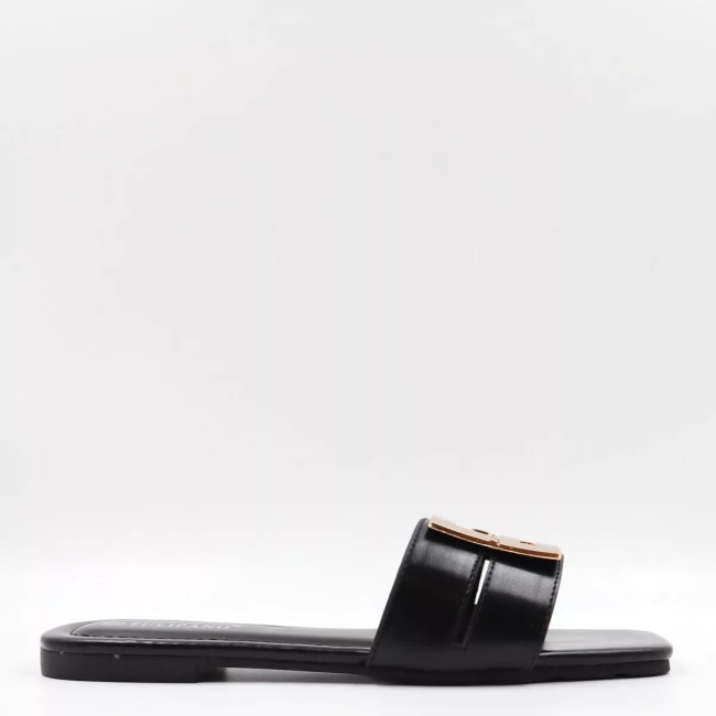 Flat σανδάλια με χρυσό τοκά P1745