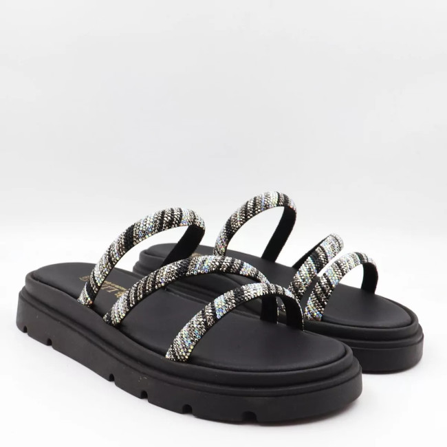 Flatform σανδάλια με λουράκια στρας Lia's 1088