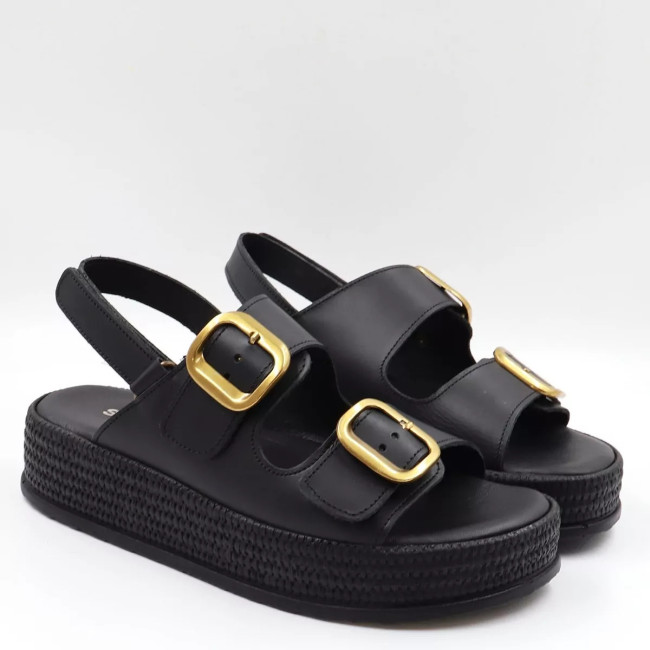 Flatforms Δερμάτινα με λουράκια 26131