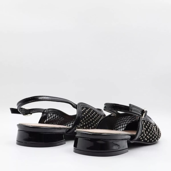 Γοβάκια μυτερά open heel με στρας Sweet shoes YL5022