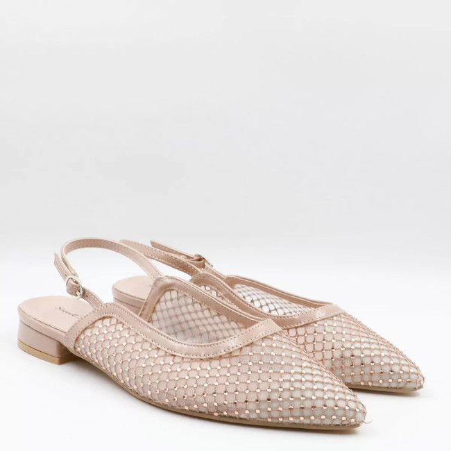 Γοβάκια μυτερά open heel με στρας Sweet shoes YL5022