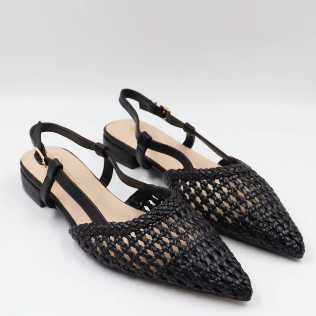 Γοβάκια openheel  με πλεκτό σχέδιο 55-318