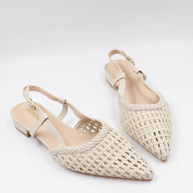 Γοβάκια openheel  με πλεκτό σχέδιο 55-318