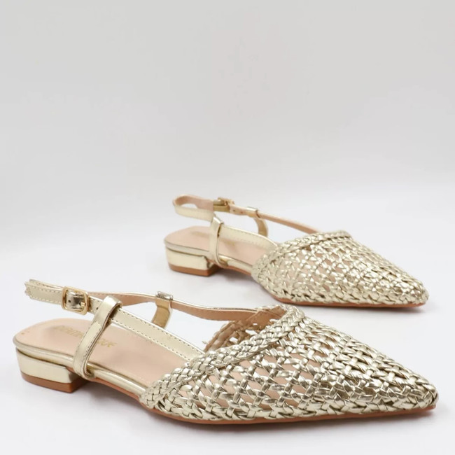 Γοβάκια openheel  με πλεκτό σχέδιο 55-318