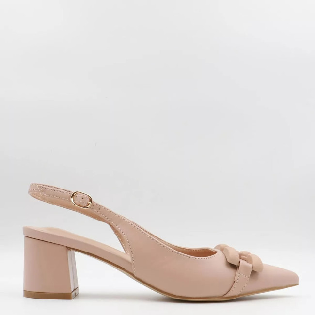Γόβες open heel με διακοσμητική αγκράφα Diamantique 6301