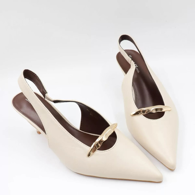 Γόβες openheel & διακοσμητική αγκράφα KL2946
