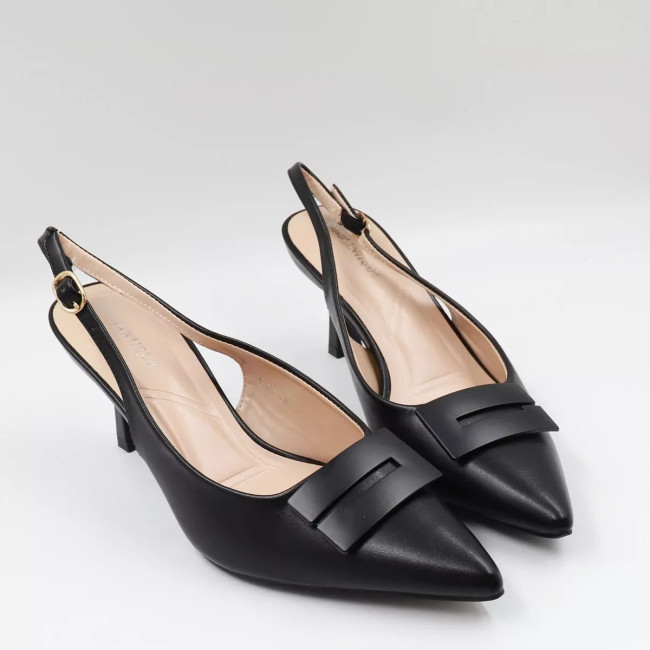 Γόβες openheel με διακοσμητική αγκράφα 6380