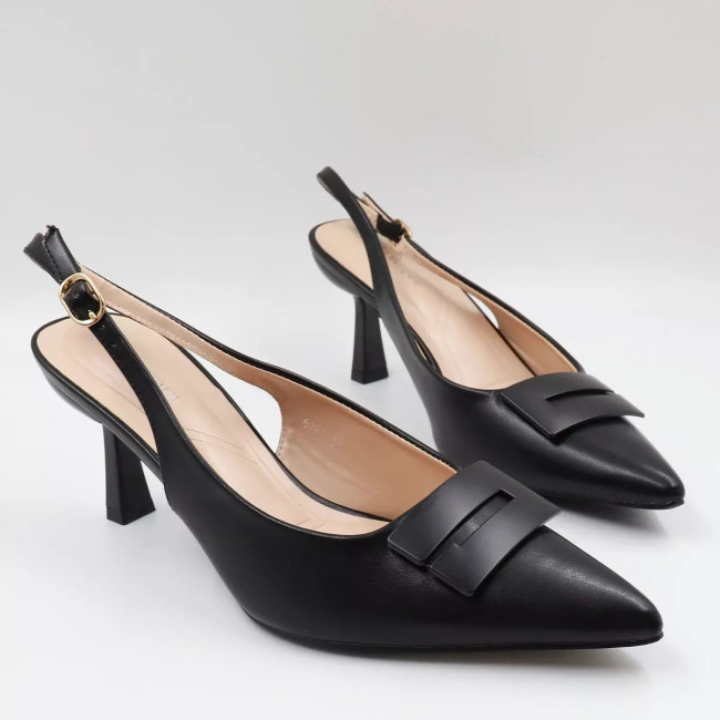 Γόβες openheel με διακοσμητική αγκράφα 6380