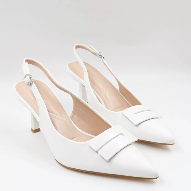 Γόβες openheel με διακοσμητική αγκράφα 6380
