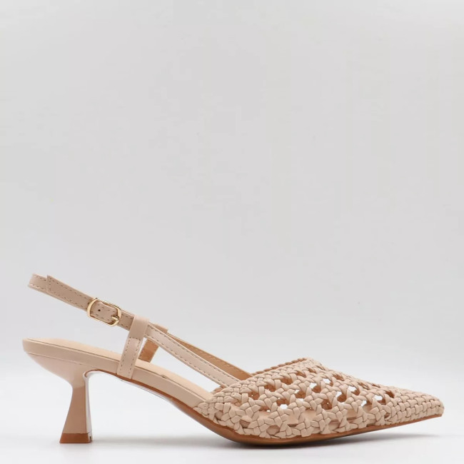 Γόβες openheel με πλεκτό σχέδιο Χ888-10