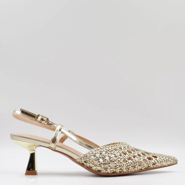 Γόβες openheel με πλεκτό σχέδιο Χ888-10
