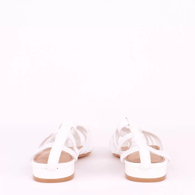 Γυναικεία flat σανδάλια με ψάθινη πλέξη Alta moda Q8288