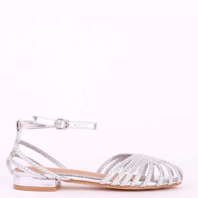 Γυναικεία flat σανδάλια με ψάθινη πλέξη Alta moda Q8288
