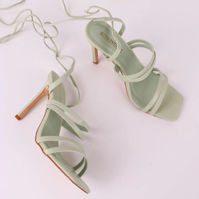 Γυναικεία πέδιλα lace up K3140