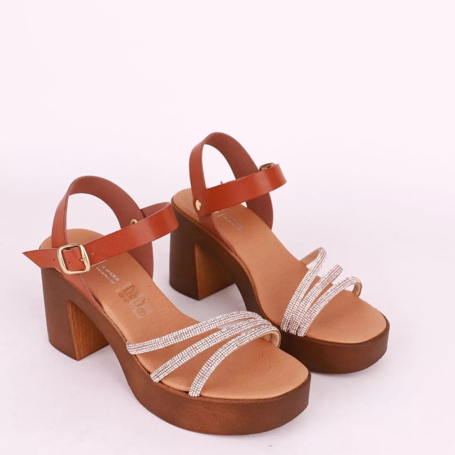 Γυναικεία πέδιλα με τακούνι Gshoes 303091