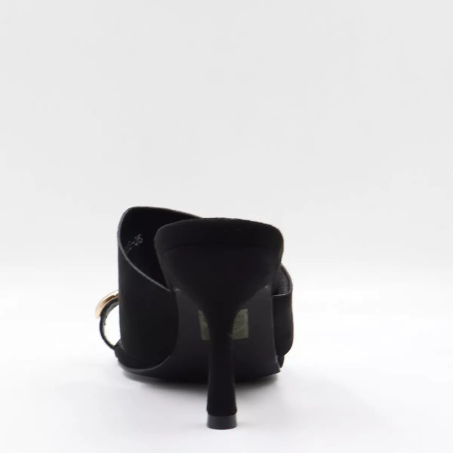 Mules με φάσα & χρυσό τοκά L8835