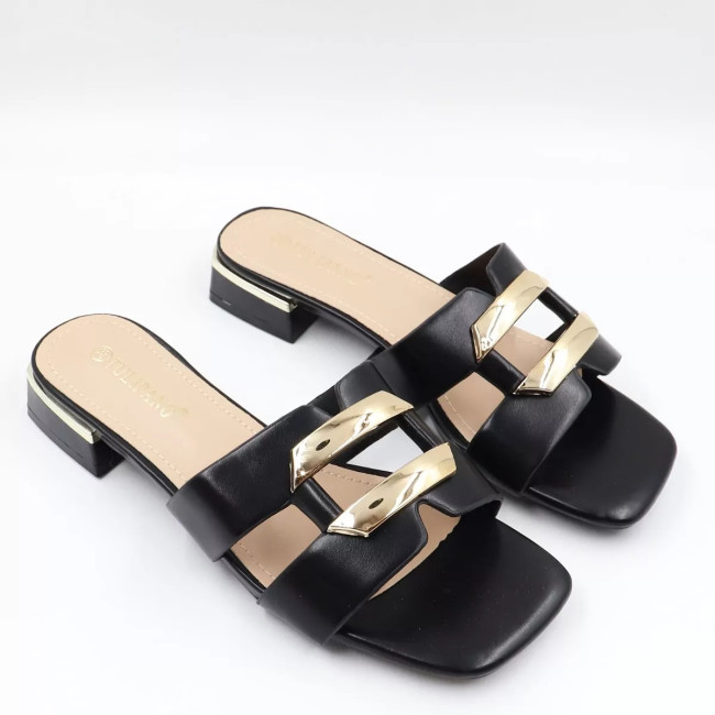 Mules με χρυσό τοκά P2967