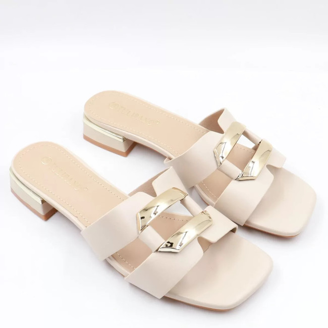 Mules με χρυσό τοκά P2967