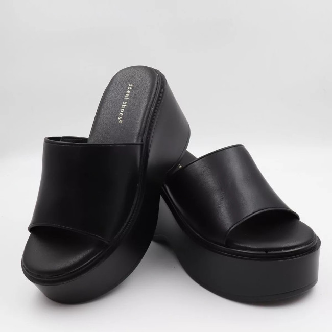 Πλατφόρμες με φαρδιά φάσα Ideal shoes 5259