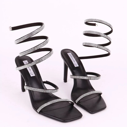 Day Wine Γυναικεία πέδιλα lace up με στρας  Y806