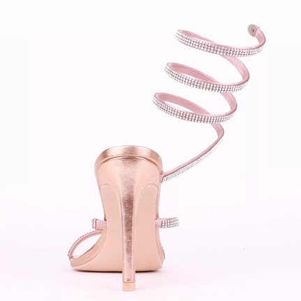 Day Wine Γυναικεία πέδιλα lace up με στρας  Y806