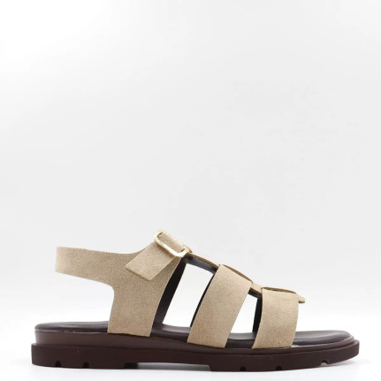Δερμάτινα Flat σανδάλια με λουράκια Lia's 7600