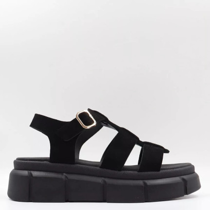 Δερμάτινα Flatform Σανδάλια με λουράκια Lia's 950L