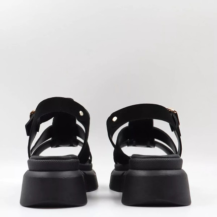 Δερμάτινα Flatform Σανδάλια με λουράκια Lia's 950L