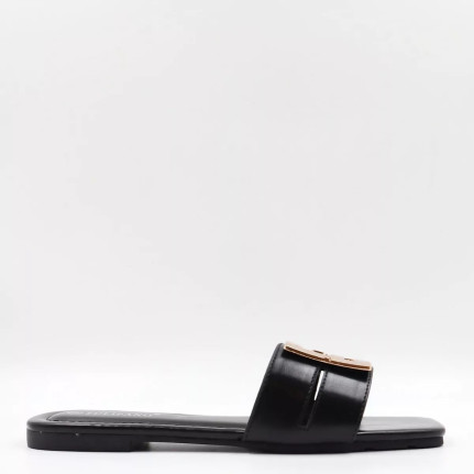 Flat σανδάλια με χρυσό τοκά P1745