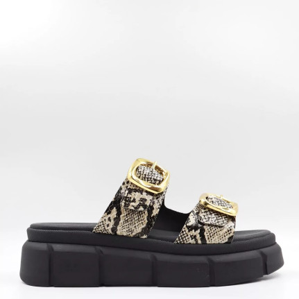 Flatform Δερμάτινα Σανδάλια με λουράκια 980L