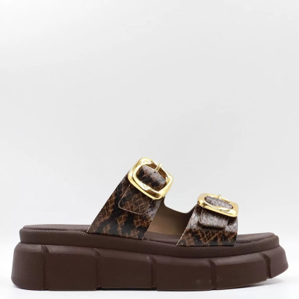 Flatform Δερμάτινα Σανδάλια με λουράκια 980L