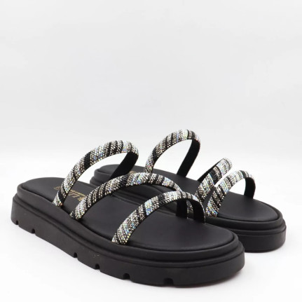 Flatform σανδάλια με λουράκια στρας Lia's 1088