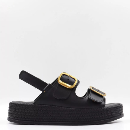 Flatforms Δερμάτινα με λουράκια 26131