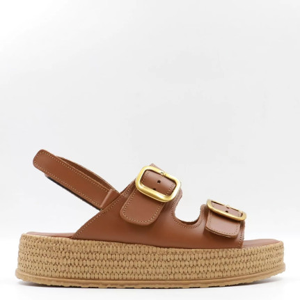 Flatforms Δερμάτινα με λουράκια 26131