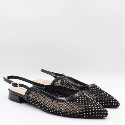 Γοβάκια μυτερά open heel με στρας Sweet shoes YL5022
