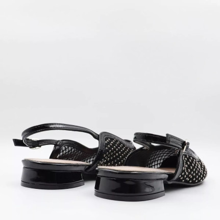 Γοβάκια μυτερά open heel με στρας Sweet shoes YL5022