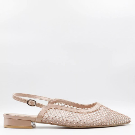 Γοβάκια μυτερά open heel με στρας Sweet shoes YL5022