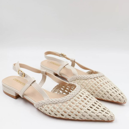 Γοβάκια openheel  με πλεκτό σχέδιο 55-318