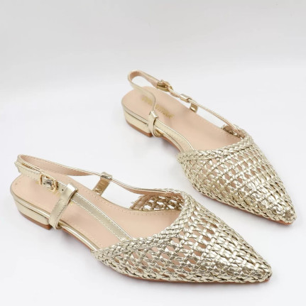 Γοβάκια openheel  με πλεκτό σχέδιο 55-318