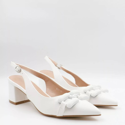 Γόβες open heel με διακοσμητική αγκράφα Diamantique 6301