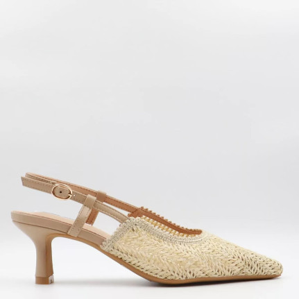 Γόβες open heel με ψάθα Sweet shoes 2787