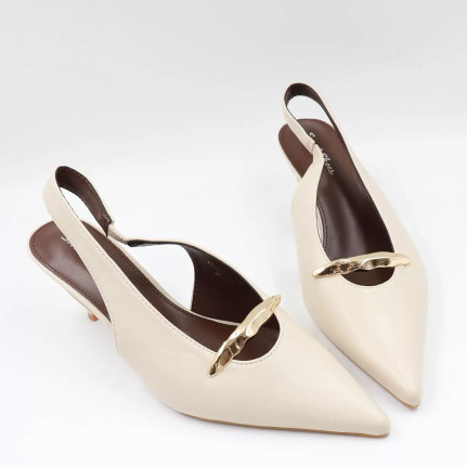 Γόβες openheel & διακοσμητική αγκράφα KL2946