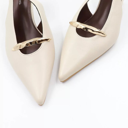 Γόβες openheel & διακοσμητική αγκράφα KL2946