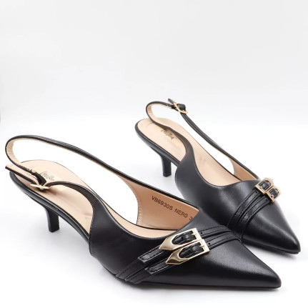 Γόβες openheel με διακοσμητικά λουράκια VB69305